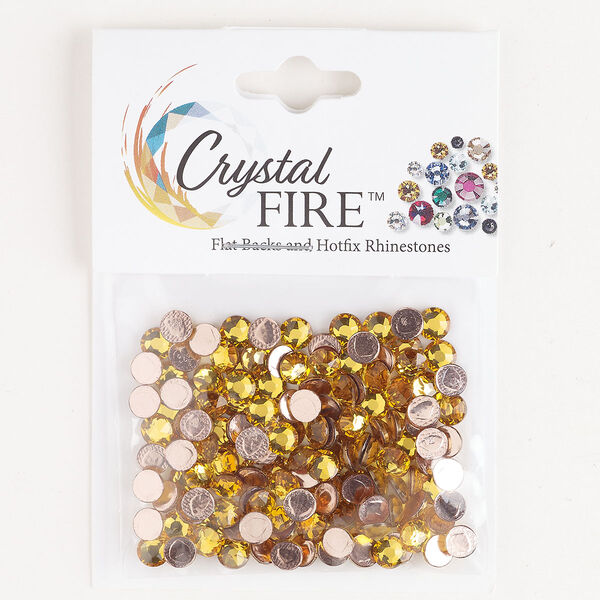 Flat back 144pk sunflower, Crystal Fire® 4.60-4.80mm hotfix round SS20 image number 0
