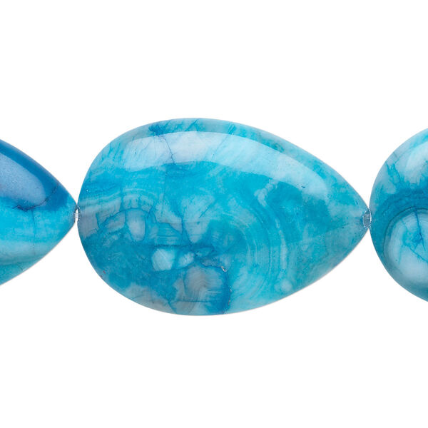 Crazy lace agate 1pkg1, teardrop bead 8 inch 30x20mm image number 0
