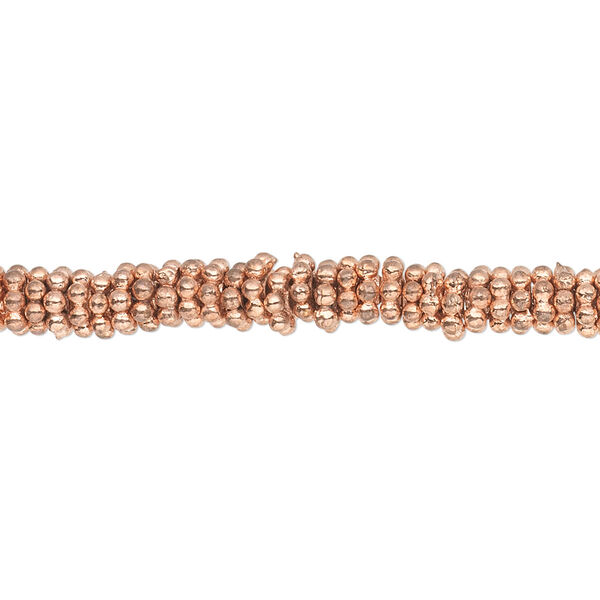 Bead, shiny copper, 5x1.5mm rondelle. Sold per 50-gram pkg, approximately 290-300 beads. image number 0