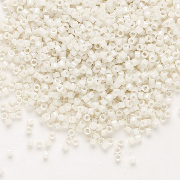 Seed bead, Delica®, glass, pkg/50g, #11 round, opaque glazed luster limestone (DB-0211). image number 0