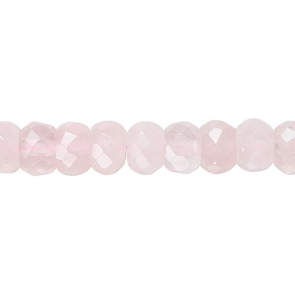 Rose quartz 1pkg1, tumbled faceted rondelle bead natural 15.5-16 inch 8x5mm image number 0