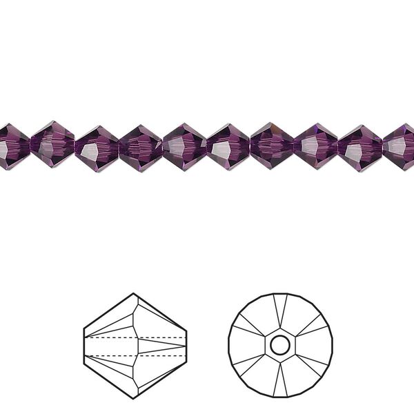 Bead 24pk amethyst, Crystal Passions® 5mm bicone 5328 image number 0