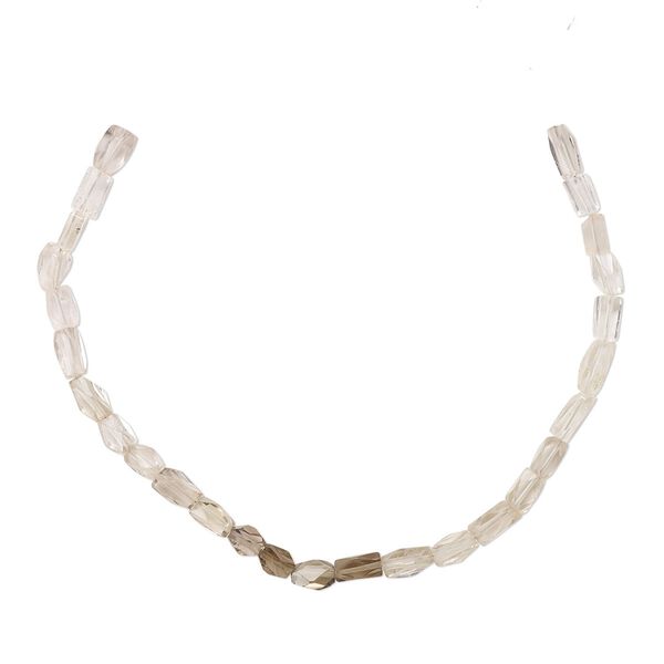 Smoky quartz 1pkg1, hand-cut faceted rectangle bead 8 inch 6x4mm-9x5mm image number 0