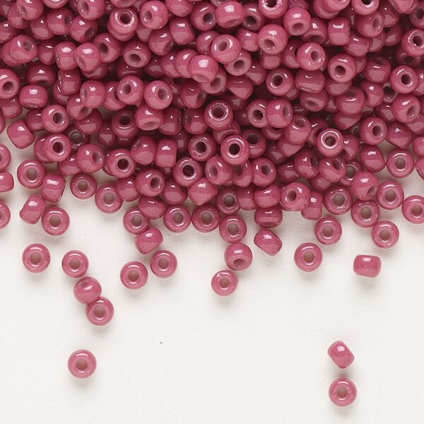 Seed bead, Miyuki, glass, pkg/250g, #8 rocaille, Duracoat® opaque outside dyed pansy, (RR-4468). image number 0
