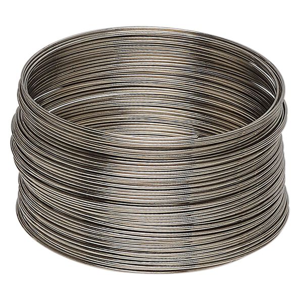 Memory wire, stainless steel, 1-3/4 inch bracelet, 0.65-0.75mm thick. Sold per 1-ounce pkg, approximately 60 loops. image number 0