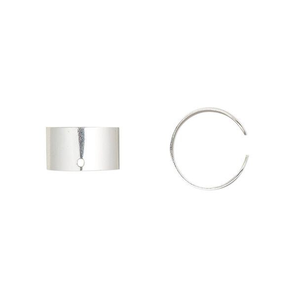 Ear cuff 1pkg2 sterling silver, 6mm / adjustable, 1 pair image number 0
