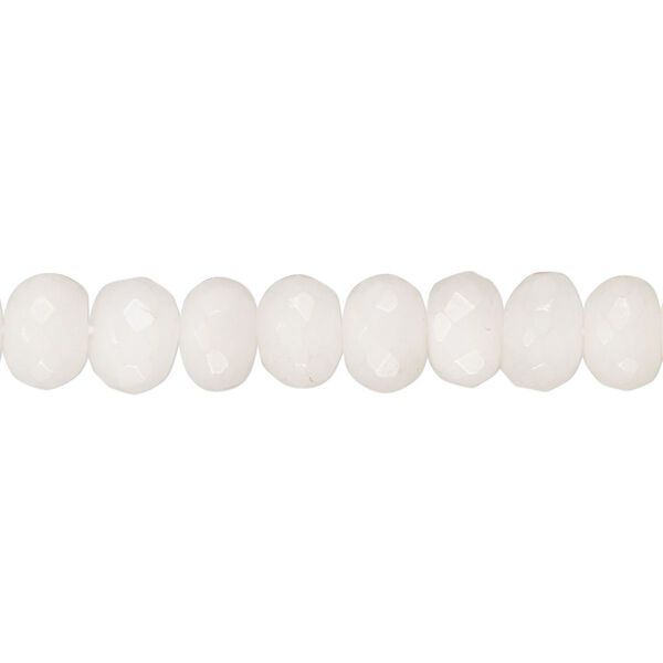 Snow quartz 1pkg1, hand-cut faceted rondelle bead natural 14 inch 7x4mm-8x6mm image number 0