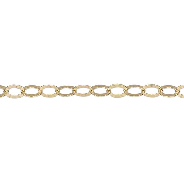 Chain, 14Kt gold-filled, 4mm oval starburst. Sold per 5-foot spool. image number 0