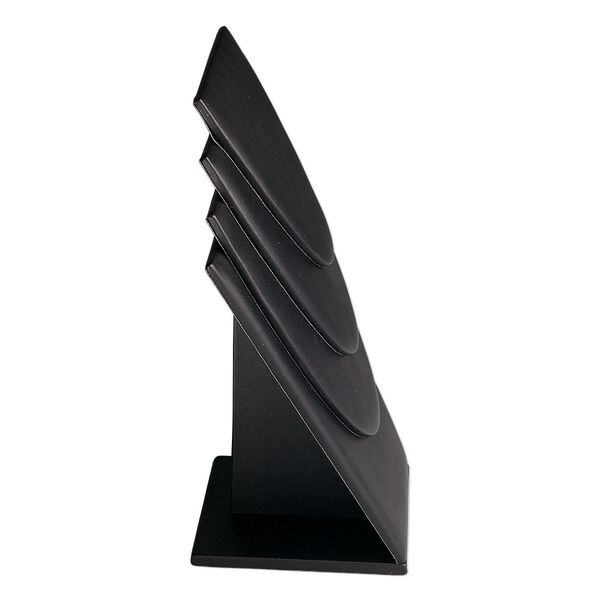 Display, leatherette, black, 3-tier, 9 x 8-1/2 x 4-1/2 inches. Sold individually. image number 0