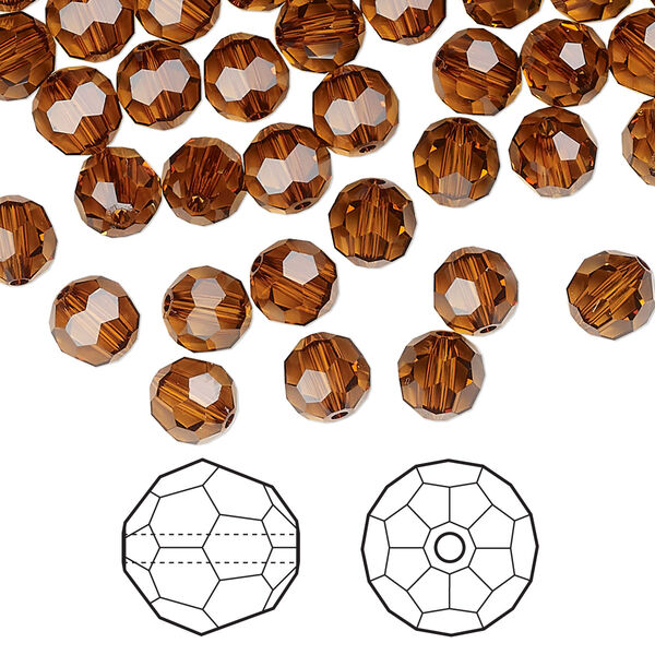 Bead 360pk light amber, Swarovski® 6mm round 5000 image number 0