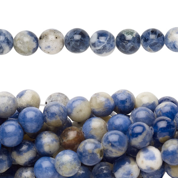 Sodalite 1pkg10, round bead natural 15.5-16 inch 6mm image number 0