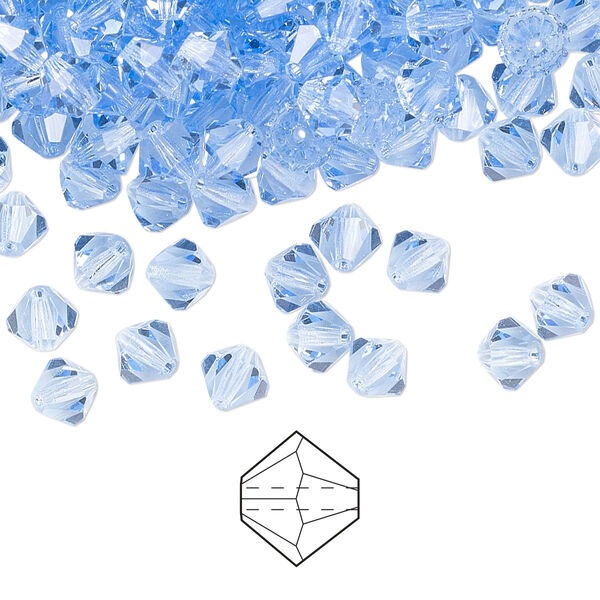 Bead 576pk light sapphire, Preciosa Czech crystal 5mm bicone image number 0