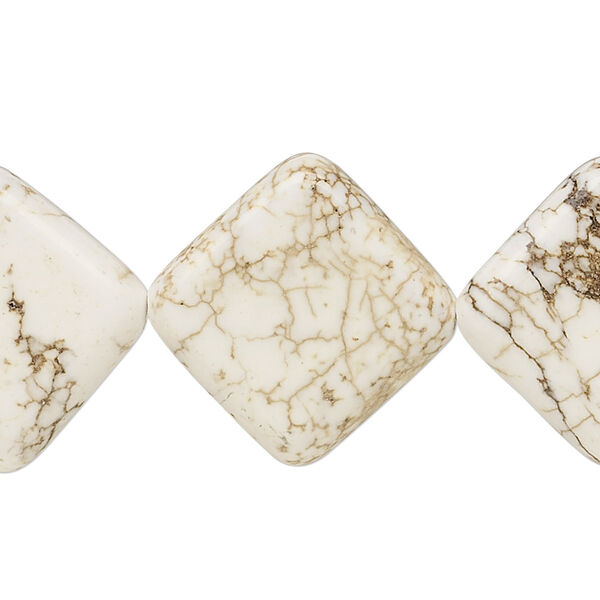 Magnesite 1pkg1, flat diamond bead 15.5-16 inch 24mm image number 0
