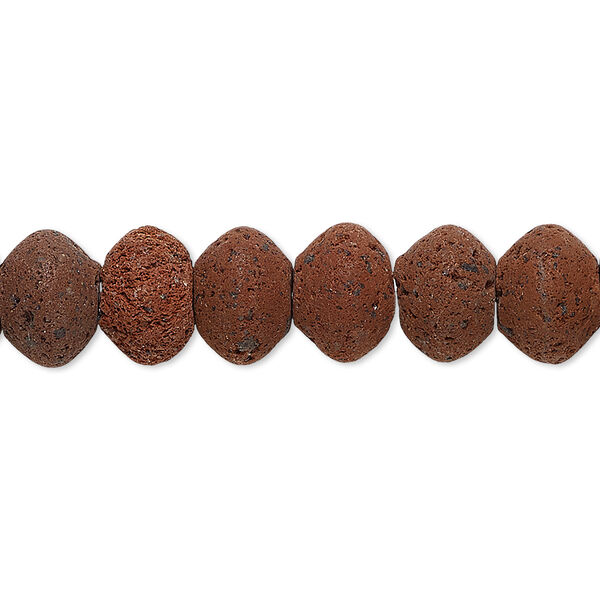 Lava rock 1pkg1, saucer bead natural 15.5-16 inch 10x7mm image number 0