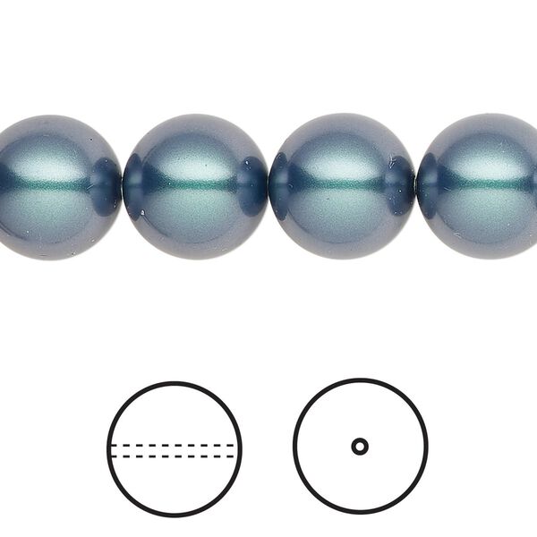 Pearl 10pk iridescent Tahitian look, Crystal Passions® 12mm round 5810 image number 0
