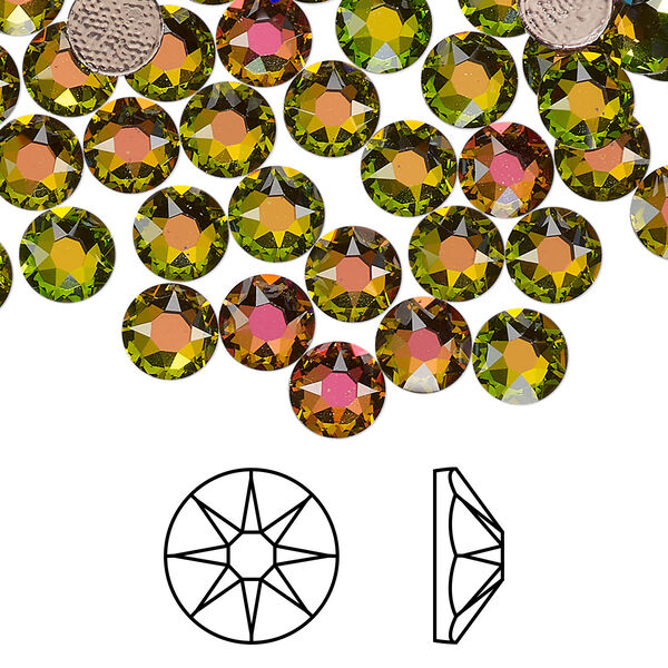 Flat back 288pk crystal vitrail medium foil back, Swarovski® hotfix 6.32-6.5mm round SS30 2078 image number 0