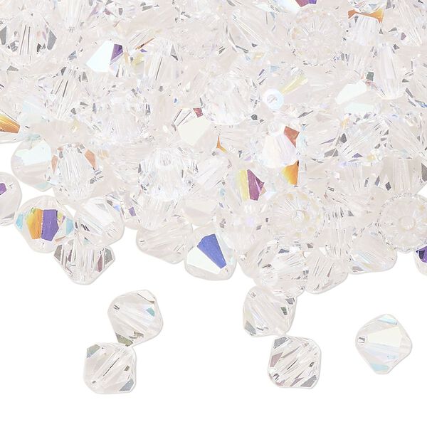 Bead 24pk crystal glitter, Preciosa Czech crystal 6mm bicone image number 0