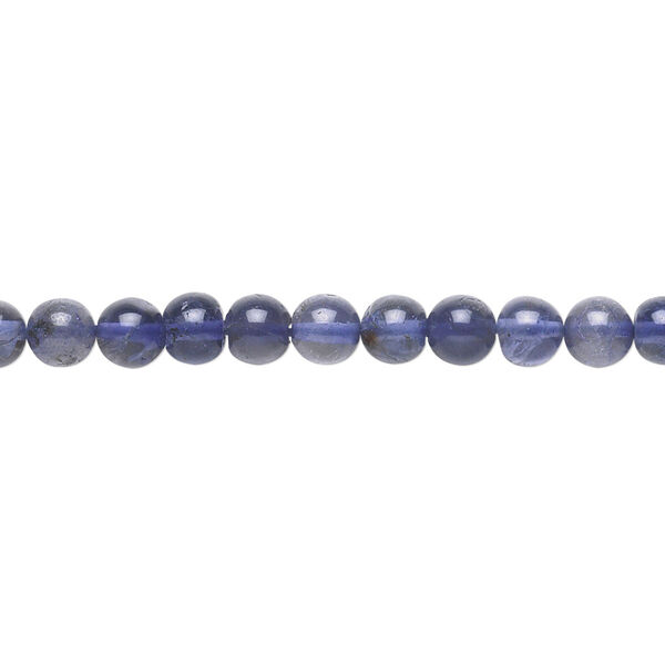 Iolite 1pkg1, hand-cut round bead 15.5-16 inch 5mm image number 0