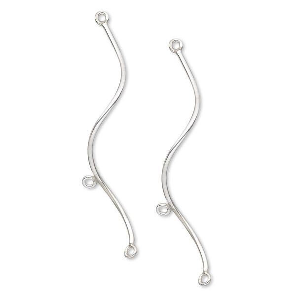 Focal, sterling silver-filled, 34-38mm swirl with 2 loops. Sold per pkg of 2. image number 0