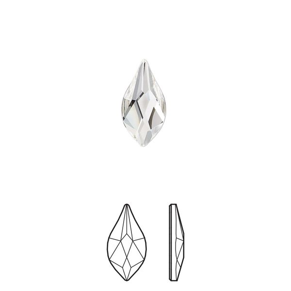 Flat back 4pk crystal foil back, Crystal Passions® 14x7mm flame 2205 image number 0
