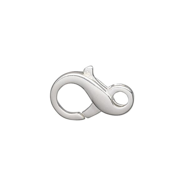 Clasp, lobster claw, sterling silver, 20x12mm infinity with loop. Sold individually. image number 0