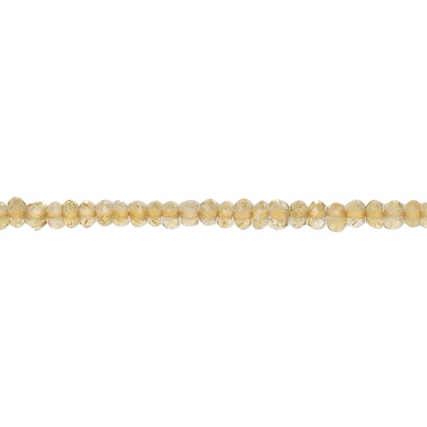 Citrine 1pkg1, hand-cut micro-faceted rondelle bead 13 inch 2x1mm-3x2mm image number 0