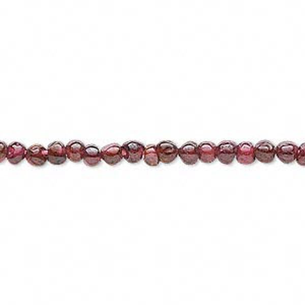 Garnet 1pkg1, hand-cut uneven round bead 14 inch 3-4mm image number 0