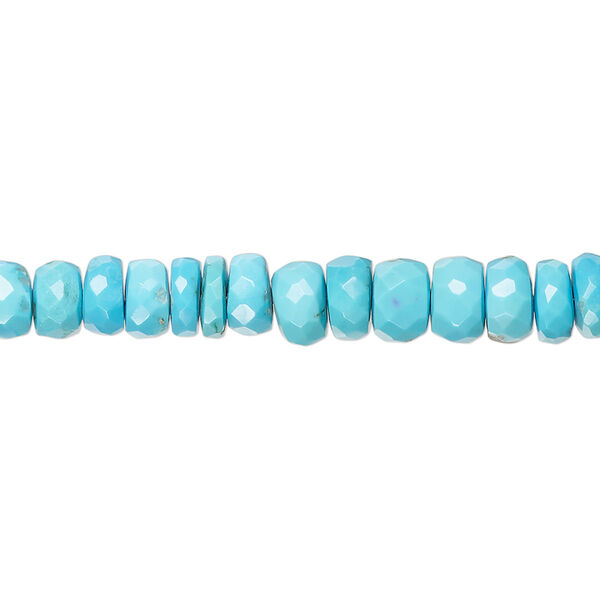 Turquoise 1pkg1, faceted rondelle bead B- grade, 17 inch graduated 3x1mm-6x4mm image number 0