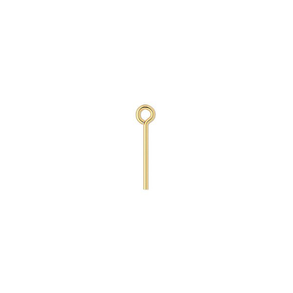 Eye pin, gold-plated brass, 1/2 inches, 21 gauge. Sold per pkg of 100. image number 0