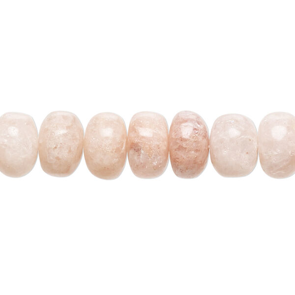 Peach sunstone 1pkg1, hand-cut rondelle bead natural 13 inch 9x6mm-10x7mm image number 0