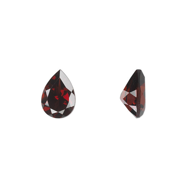 Almandite garnet 1pkg1, hand-cut faceted pear gem natural 10x7mm image number 0