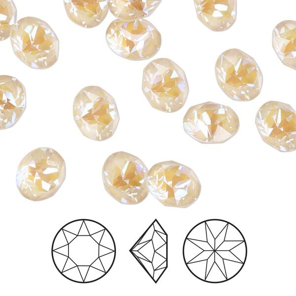 Chaton 48pk crystal ivory cream DeLite, Crystal Passions® 8.16-8.41mm round SS39 1088 image number 0