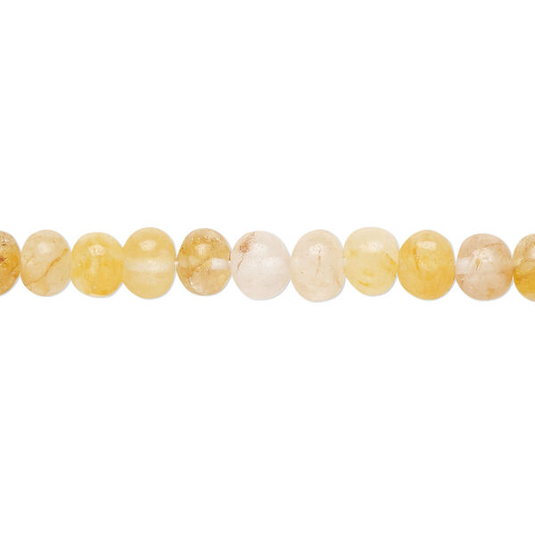 Yellow iron quartz 1pkg1, hand-cut rondelle bead natural 14 inch 5x3mm-6x5mm image number 0
