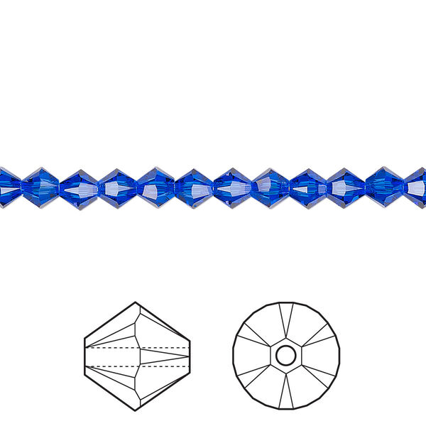 Bead 1440pk majestic blue, Swarovski® 4mm XILION bicone 5328 image number 0
