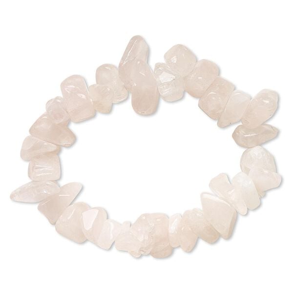 Rose quartz 1pkg1, chip stretch bracelet 6 inch extra-large image number 0