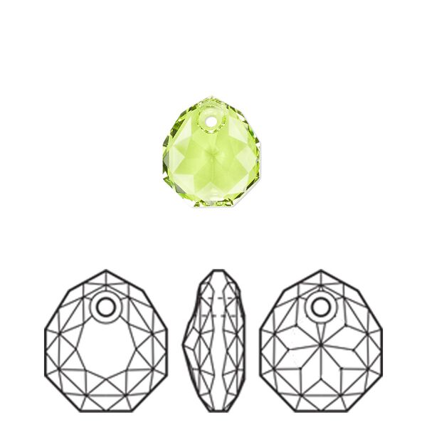 Drop 1pk citrus green, Crystal Passions® 11.5x10mm pendant majestic 6436 image number 0