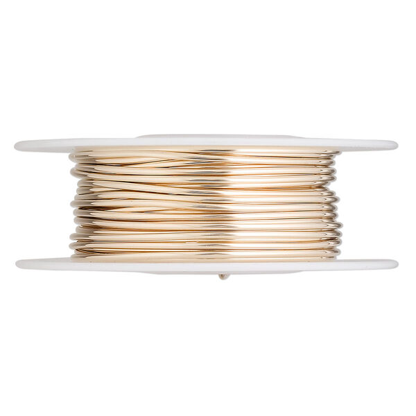 Wire, 12Kt gold-filled, full-hard, round, 18 gauge. Sold per pkg of 5 feet. image number 0