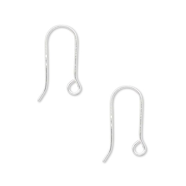 Ear wire, sterling silver-filled, 17mm fishhook with open loop, 22 gauge. Sold per pkg of 5 pairs. image number 0