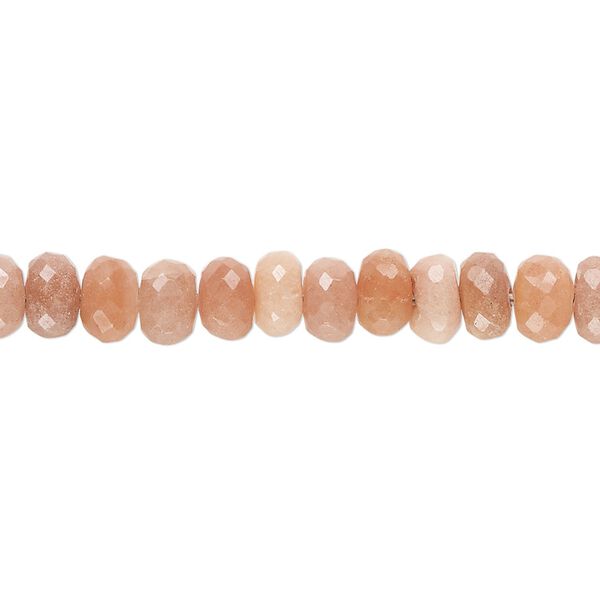 Peach aventurine 1pkg1, hand-cut faceted rondelle bead natural 14 inch 6x3mm-7x5mm image number 0
