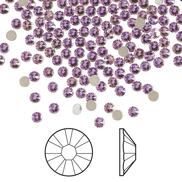 Flat back 144pk crystal vitrail light foil back, Crystal Passions® 2.5-2.7mm rose round SS9 2058 image number 0