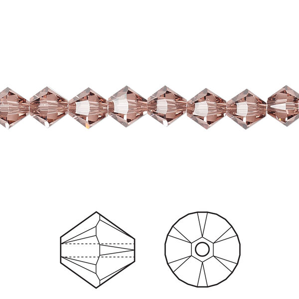 Bead 24pk blush rose, Crystal Passions® 6mm bicone 5328 image number 0