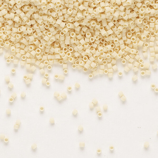 Seed bead, Delica®, glass, pkg/50g, #15 round, opaque matte pear (DBS-1581). image number 0