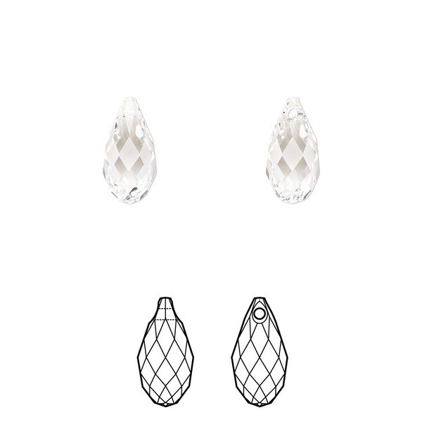 Briolette 2pk crystal, Crystal Passions® 11x5.5mm pendant drop 6010 image number 0