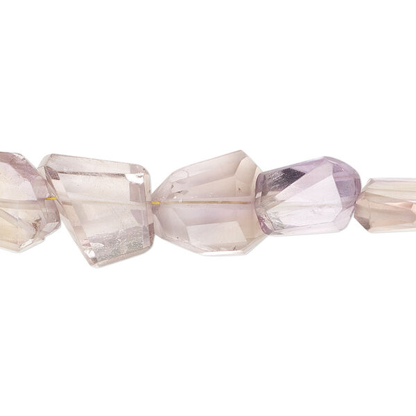 Ametrine 1pkg1, hand-cut faceted freeform bead , 6.5 inch 7x5mm-22x13mm image number 0