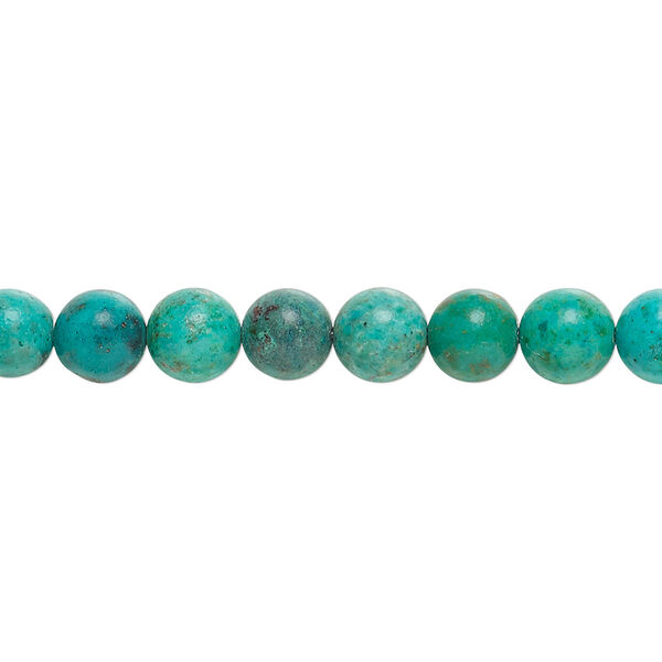Bead, turquoise (dyed / stabilized), 6mm round, B grade, Mohs hardness 5 to 6. Sold per 15-1/2" to 16" strand. image number 0