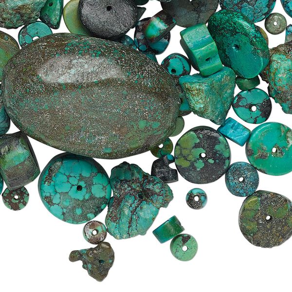 Turquoise 1pkg1, mixed shape bead / cabochon 1/4 lb mix 2-65mm image number 0