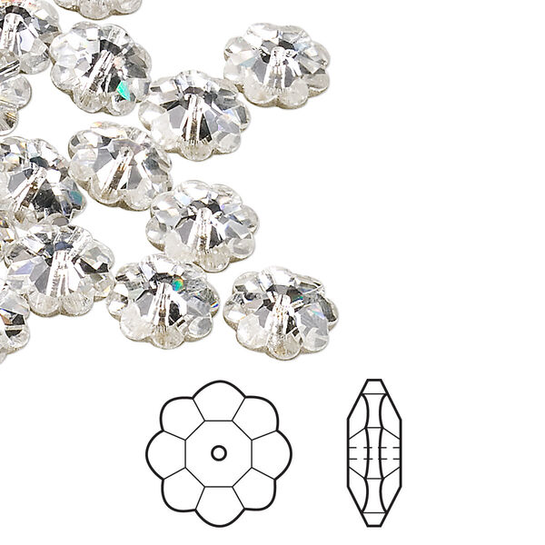Margarita flower 12pk crystal foil back, Crystal Passions® 10x3.5mm 3700 image number 0