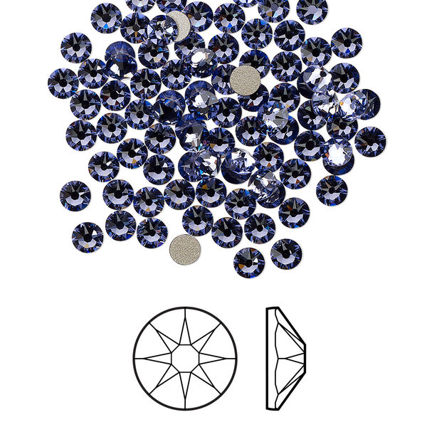 Flat back 1440pk tanzanite foil back, Swarovski® 3-3.2mm rose round SS12 2088 image number 0