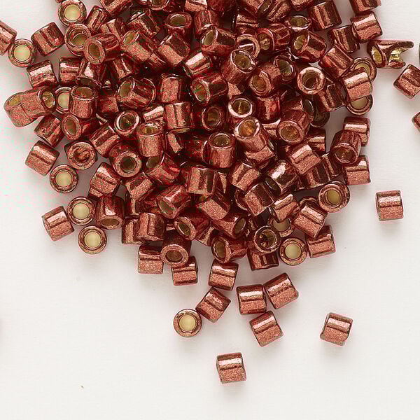 Seed bead, Delica®, glass, pkg/7.5g, #8 round, Duracoat® opaque galvanized dark berry (DBL-1842). image number 0