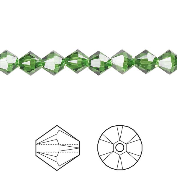 Bead 24pk fern green, Crystal Passions® 6mm bicone 5328 image number 0